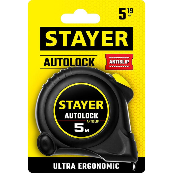 Рулетка измерительная Stayer Autolock 5 м x 19 мм сталь с автостопором  (2-34126-05-19_z02)