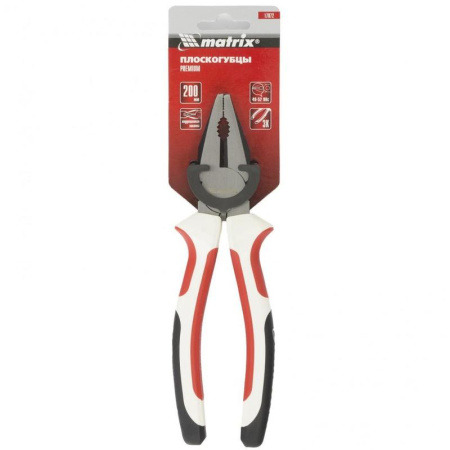 Плоскогубцы 200 мм, трехкомпонентные рукоятки Premium Matrix (17072)