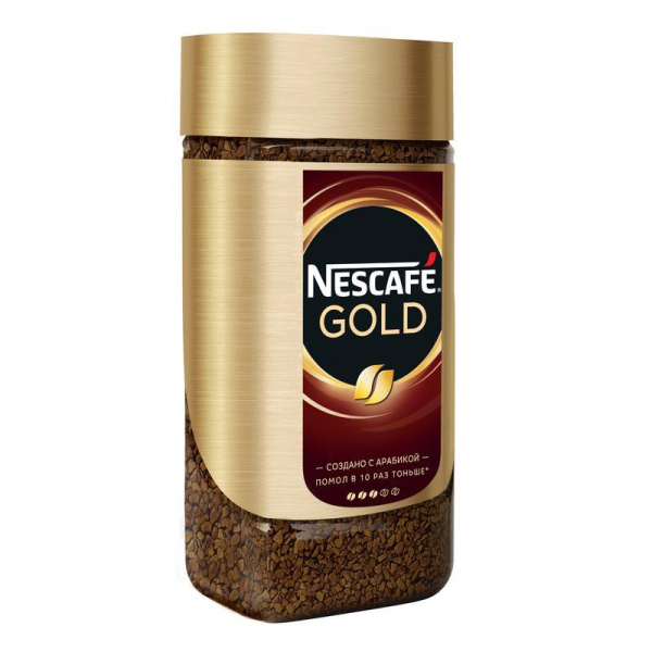 Кофе растворимый Nescafe Gold 190 г (стекло)