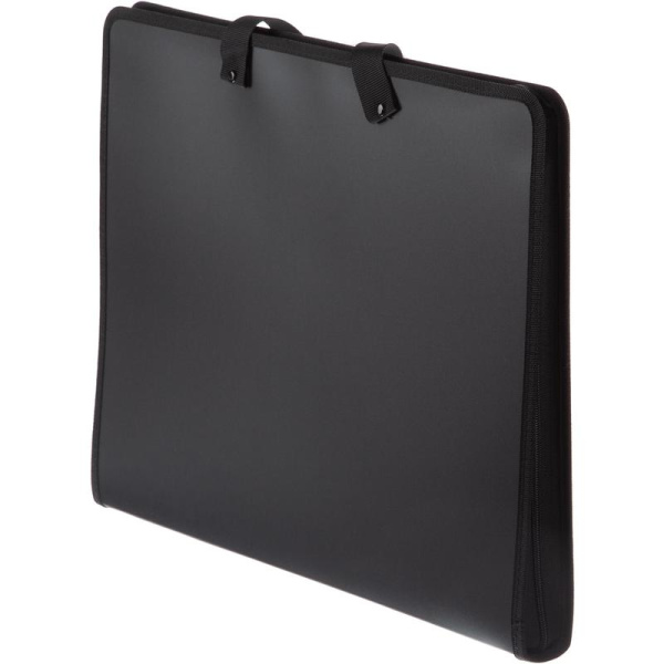 Папка-портфель пластиковая Deli А3 черная (440x350x35 мм, 1 отделение)