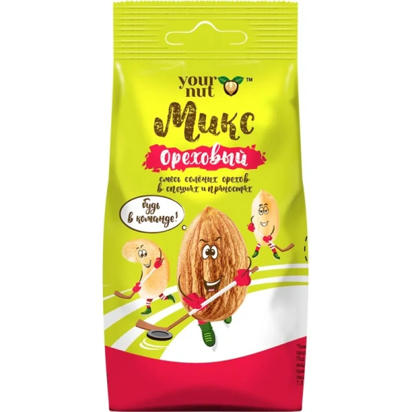 Ореховая смесь Your Nut из арахиса, кешью, миндаля в специях и пряностях  80 г