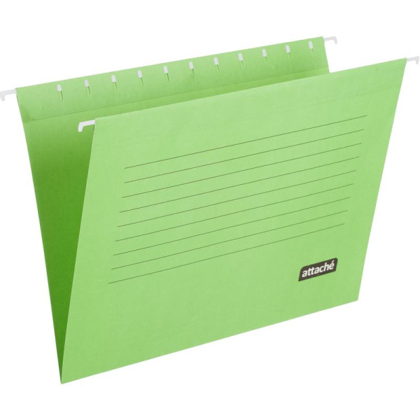 Подвесная папка Attache А4 до 200 листов зеленая (5 штук в упаковке)