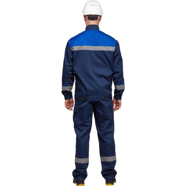 Куртка рабочая летняя мужская л24-КУ с СОП синий/васильковый (размер 44-46, рост 170-176)
