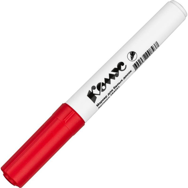 Маркер для белых досок Комус BY2304 красный (толщина линии 2-5 мм)  круглый наконечник