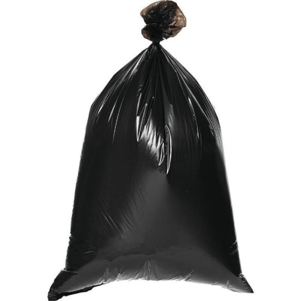 Мешки для мусора на 110 литров Luscan черные (40 мкм, в рулоне 10 штук, 60x100 см)