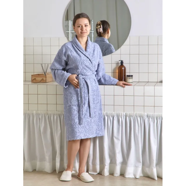 Халат махровый Комус Roesia 50-52 (L-XL) серый
