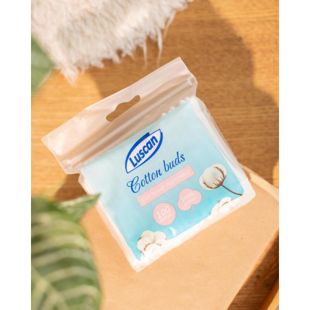 Палочки ватные Luscan 100 штук в упаковке