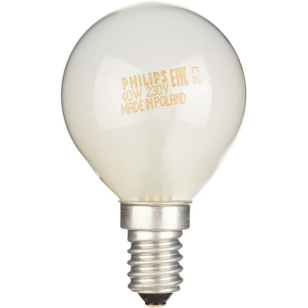 Лампа накаливания Philips 40 Вт E14 шаровидная матовая 2700 К теплый белый свет