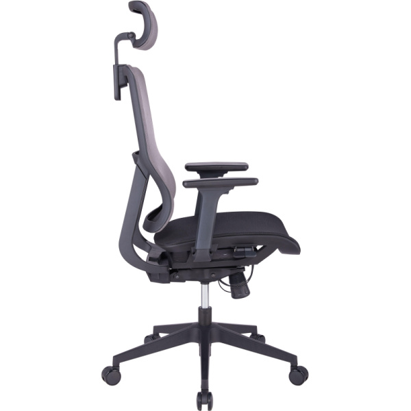 Кресло для руководителя Easy Chair 601 MC серое/чёрное (сетка, пластик)