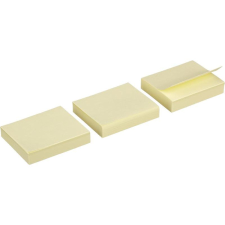 Стикеры Kores 50x40 мм желтые пастельные 3 блока по 100 листов