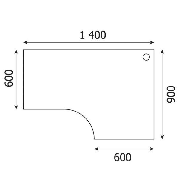 Стол эргономичный Easy Standard правый (светлый дуб/серый, 1400x900x740 мм)