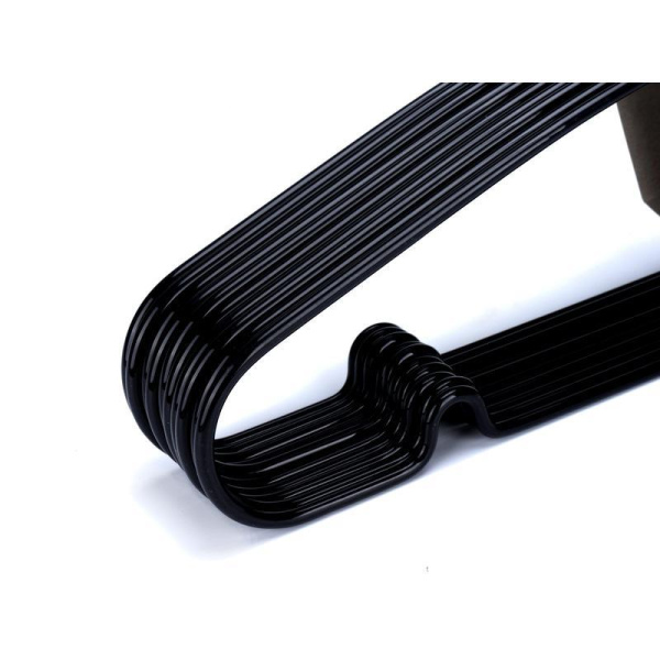 Вешалка-плечики металлическая Attache с перекладиной черная (размер 48-50, 10 шт/уп)