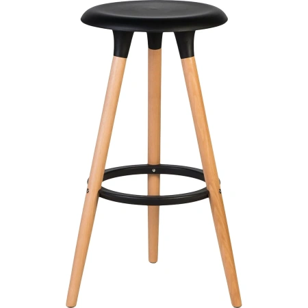 Табурет барный Dobrin Royce чёрный/бежевый (пластик/массив дерева)