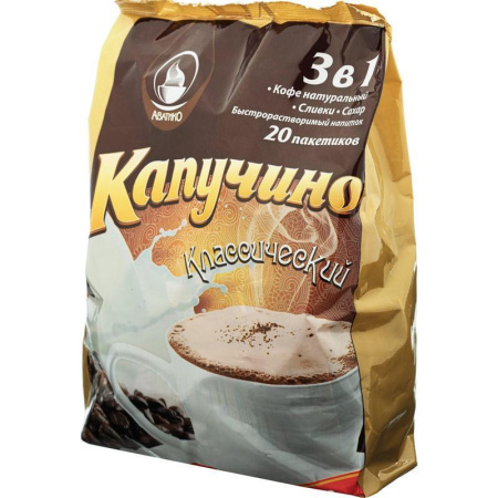 Кофе растворимый Avatico Капучино 25 г (пакет, 20 штук)