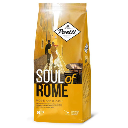 Кофе молотый Poetti Soul of Rome 200 г