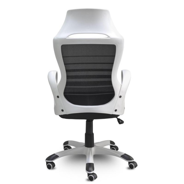 Кресло для руководителя Тесла М-709 серое/черное (искусственная кожа/сетка/ткань, пластик)