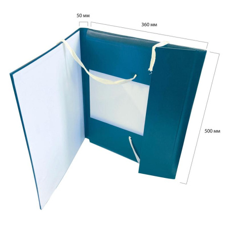 Папка архивная на 4-х завязках Эврика 50 мм (360х500 мм) картон/бумвинил  до 500 листов