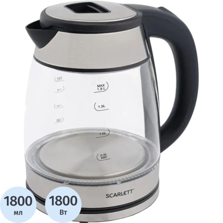 Чайник электрический Scarlett SC-EK27G40 серебристый