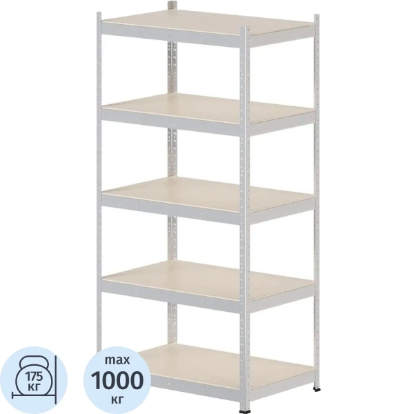 Стеллаж металлический First HIT Board 5 полок (металлик, 912х600х1824  мм)
