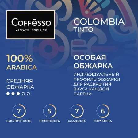 Кофе молотый в дрип-пакетах Coffesso Colombia Tinto (5 штук в упаковке)