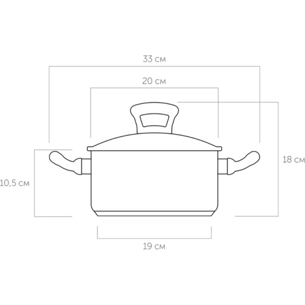 Кастрюля Nadoba Vikki 3 л нержавеющая сталь с крышкой