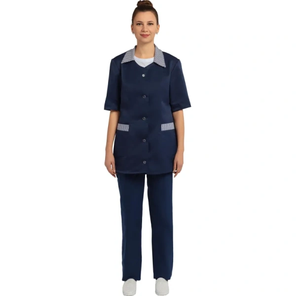 Костюм для горничных и уборщиц у07-КБР темно-синий (размер 44-46, рост   158-164)