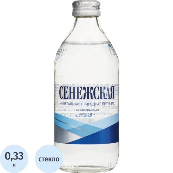 Вода минеральная Сенежская столовая газированная 0.33 л