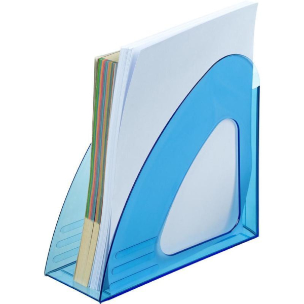 Вертикальный накопитель Attache Bright Colours прозрачный голубой ширина 90 мм
