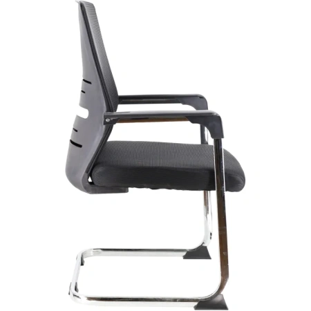 Конференц-кресло Everprof Visit черное/хром (сетка/ткань, металл  хромированный)