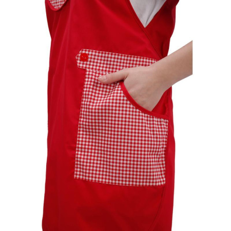 Фартук-сарафан Фантазия красный с козырьком Фартук-сарафан Фантазия красный с козырьком