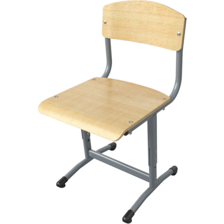 Стул ученический Универсал натуральный/серый регулируемый рост 5-7