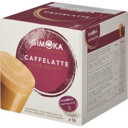 Кофе в капсулах для кофемашин Gimoka Dolce Gusto Caffelatte (16 штук в упаковке)
