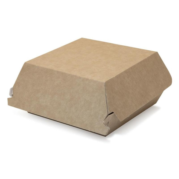 Коробка для бургеров Непластик M 100х100х60 мм крафт (300 штук в  упаковке)