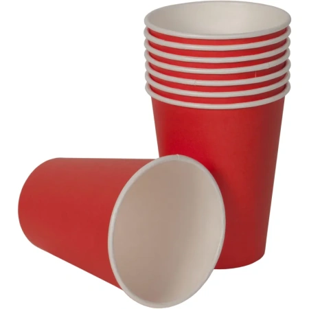 Стакан одноразовый бумажный 300 мл красный 50 штук в упаковке Комус Эконом