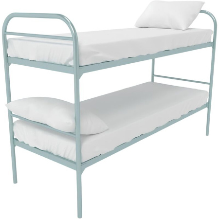 Кровать двухъярусная Эконом металлическая улучшенная (серый,  809х1350х1966 мм)