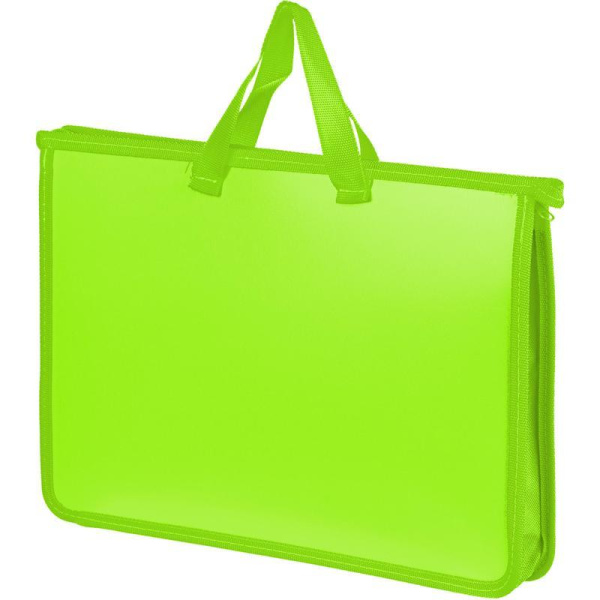 Папка-портфель пластиковая Attache Neon А4+ салатовая (340x40х245 мм, 1  отделение)