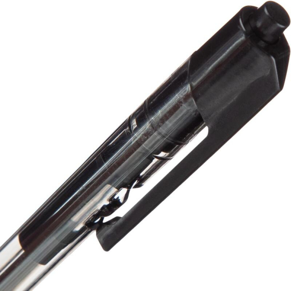 Ручка шариковая автоматическая Deli Arrow черная (толщина линии 0.35 мм)