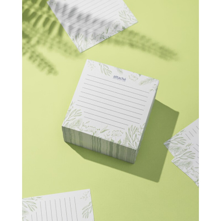 Блок для записей Attache Selection Флора 90x90x50 мм цветной  непроклеенный плотность 100 г/кв.м