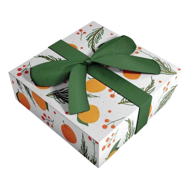 Бумага упаковочная Be Smart Christmas fruits белая/оранжевая (70х100 см)