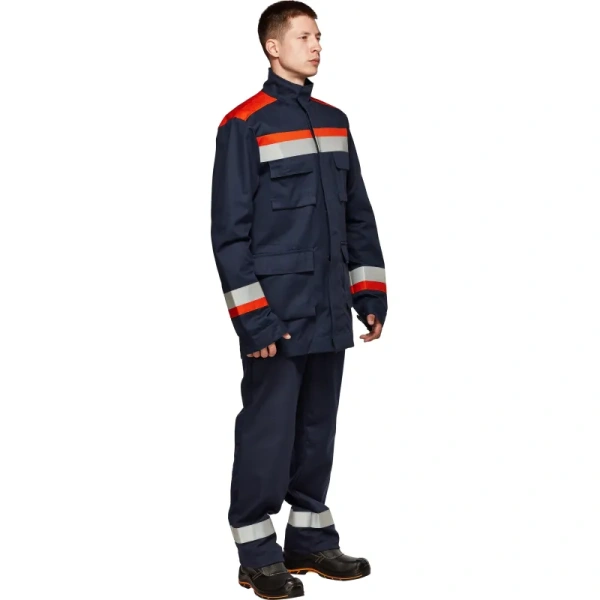 Костюм для защиты от электродуги Энергия летний синий/оранжевый 13.2   кал/см2 (размер 44-46, рост 170-176)