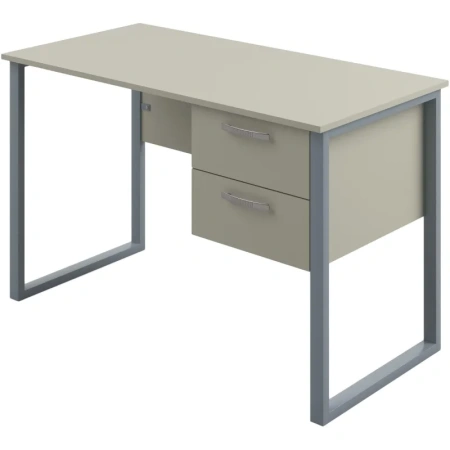 Стол учителя Комус с подвесной тумбой (серый, 1200х600х760 мм)