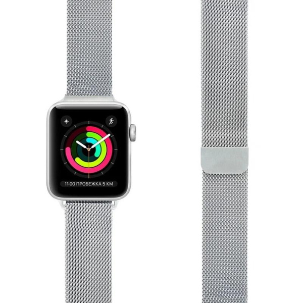 Ремешок Lyambda Capella для Apple Watch 38/40/41 мм серебристый стальной  (DS-APM02-40-SL)