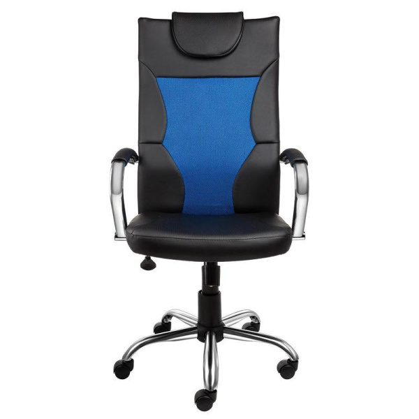 Кресло для руководителя Alvest 134 CH синее/черное (экокожа/сетка, металл)