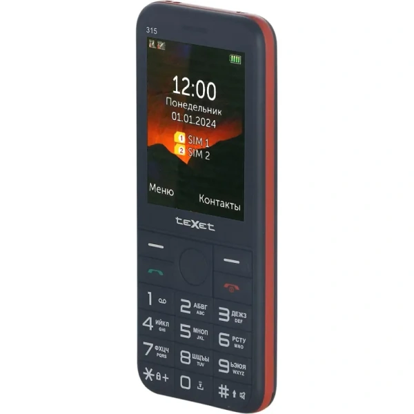 Мобильный телефон TeXet TM-315 черный/красный (127291)