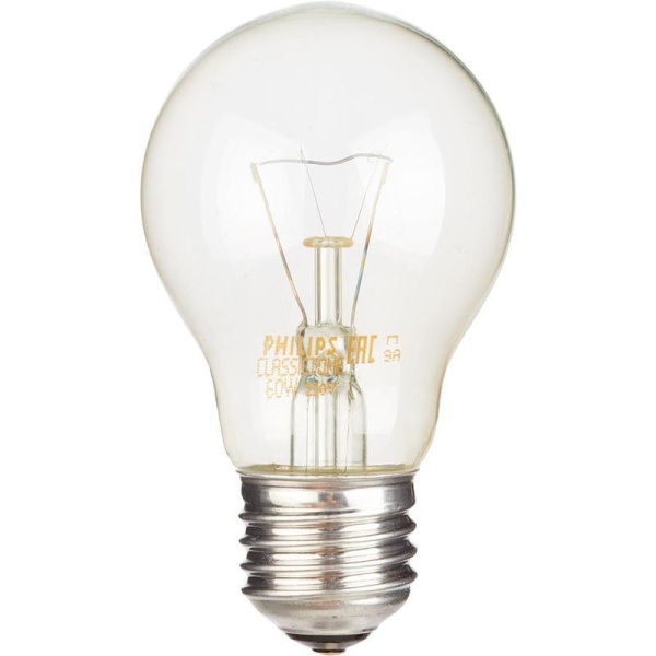 Лампа накаливания Philips 60 Вт E27 грушевидная прозрачная 2700 К теплый белый свет