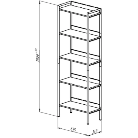 Стеллаж Комус Онега-10 (дуб вотан, 675х337х1950/1960)