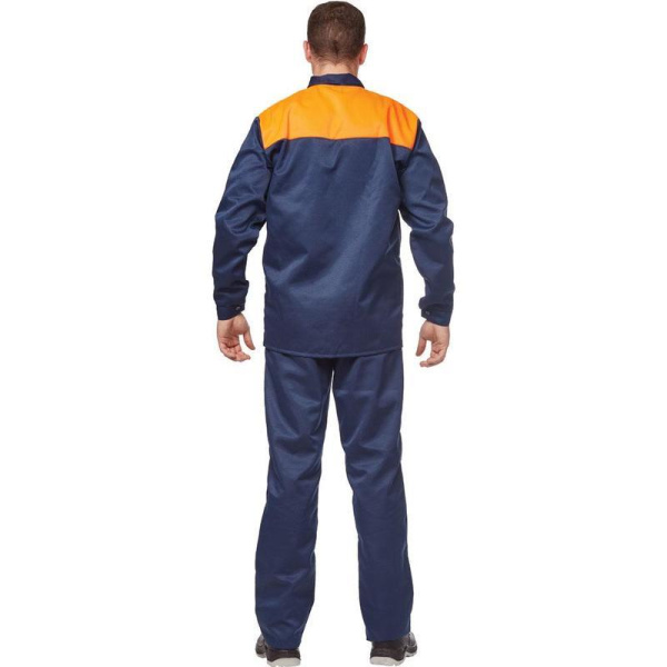 Костюм рабочий летний мужской л16-КПК синий/оранжевый (размер 56-58, рост 182-188)