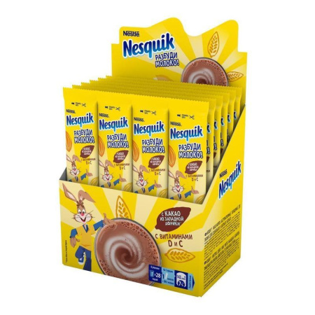 Какао Nesquik порошок (28 штук по 13.5 г)