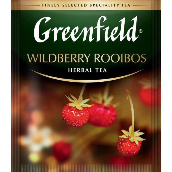 Чай Greenfield Wildberry Rooibos травяной с земляникой и клюквой 25 пакетиков