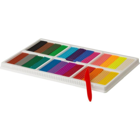 Пластилин классический Луч Классика 24 цвета 480 г со стеком Пластилин классический Луч Классика 24 цвета 480 г со стеком